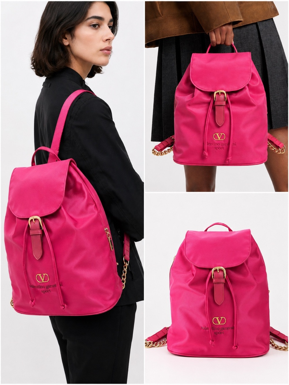 VALENTINO GARVANI SPORT PINK NYLON BACKPACK